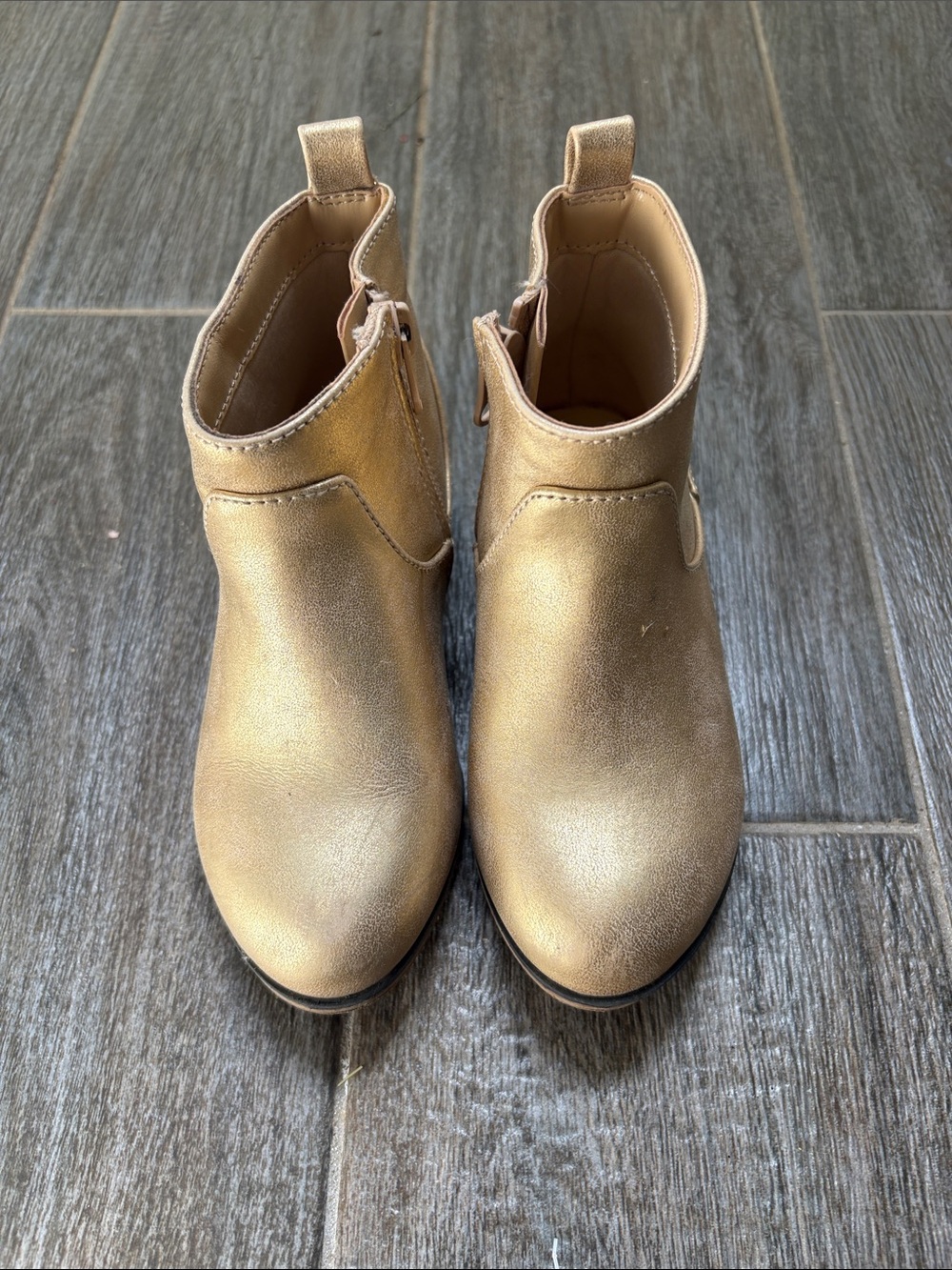 Cat & Jack Girls' Gold Metallic Ankle Boots